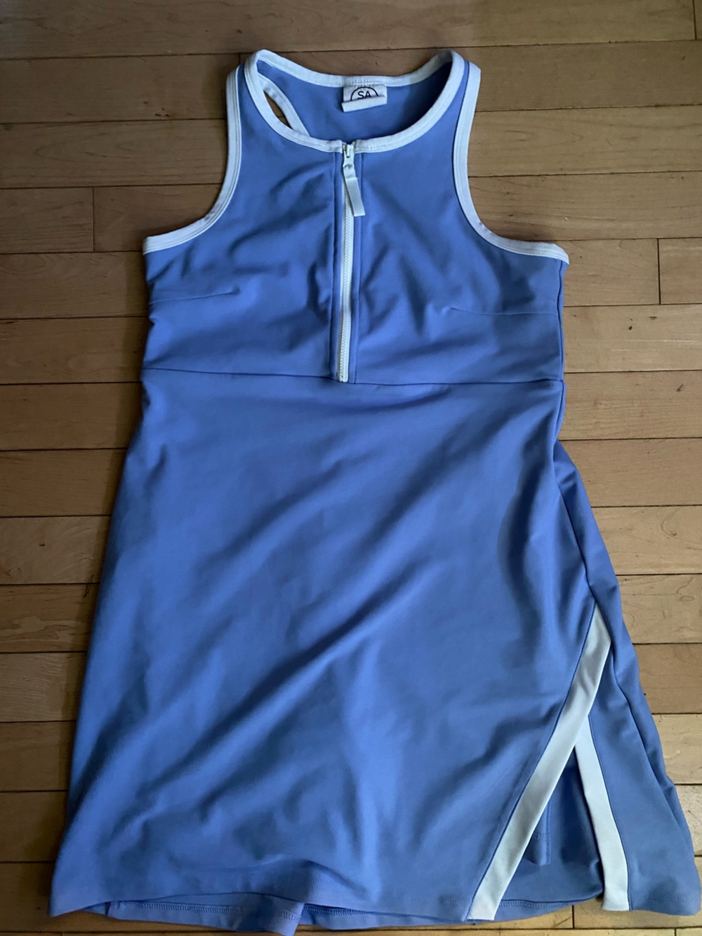 Women’s Athletic Tennis Dress in Periwinkle with White Trim